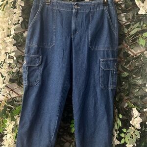 Relaxed Fit Men's Denim Cargo Jeans